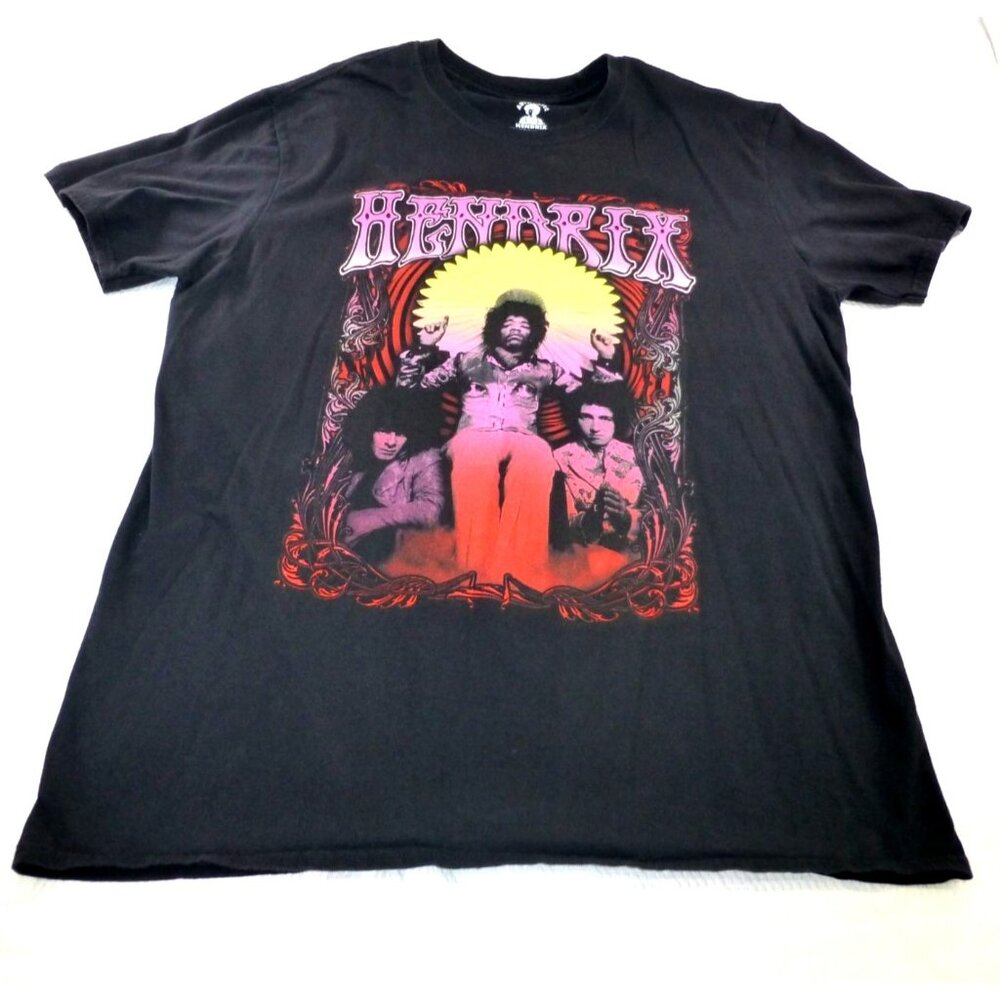 Authentic Hendrix Psychedelic Rock Band T Shirt Vintage Style Graphic Tee‎